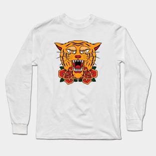 tiger and roses Long Sleeve T-Shirt